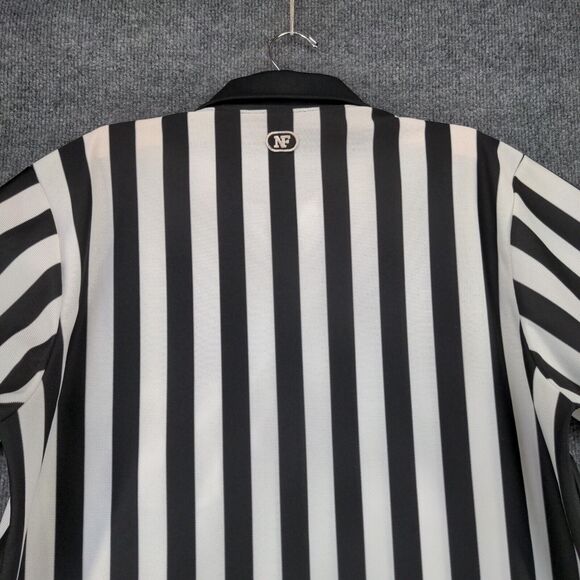 Vintage Cliff Keen Athletic IHSAA Patch Referee Shirt Men XL White Black Striped - Picture 8 of 13